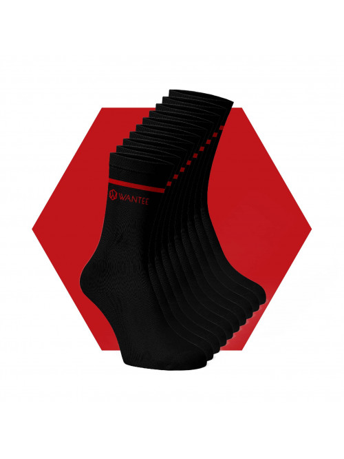 Basic Black and Red Socks Wantee 10-pack