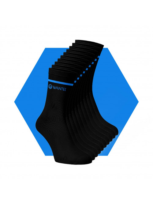 Basic Black and Blue Socks Wantee 10-pack