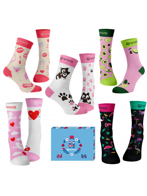 Ladies Club Socks Wantee 5-pack Gift Box