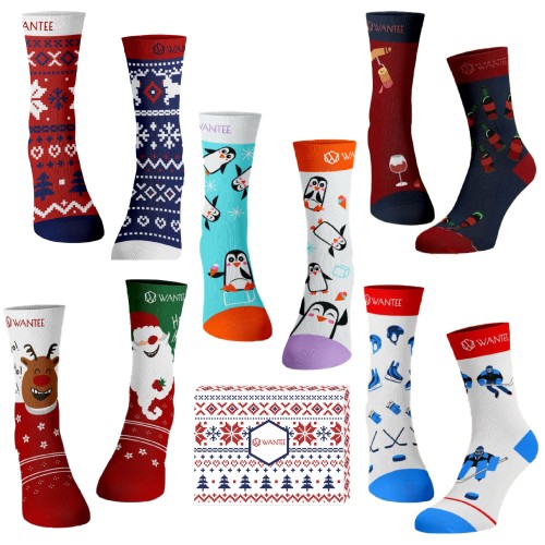 Christmas Gift Socks for Men Wantee 5-pack