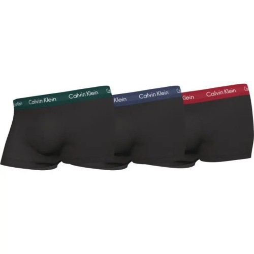 Men's Boxers Calvin Klein Cotton Stretch Low Rise Trunks 3-Pack Black-Blue, Green, Red Men's Boxers Calvin Klein Cotton Stretch Low Rise Trunks 3-Pack Black-Blue, Green, Red