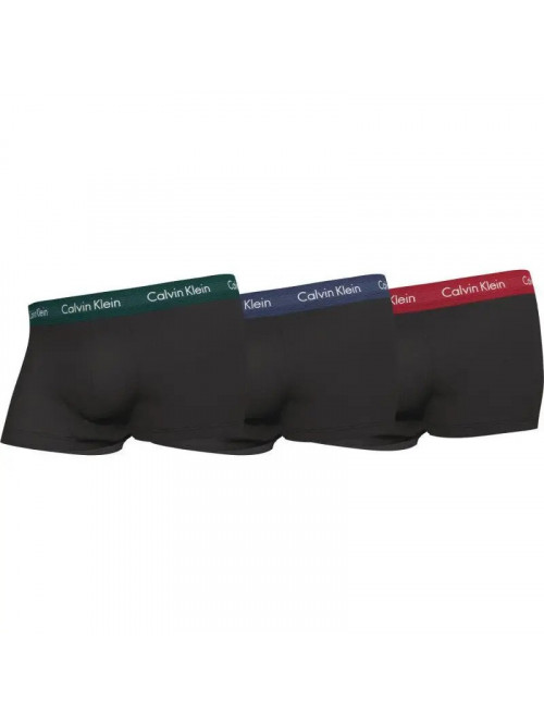 Men's Boxers Calvin Klein Cotton Stretch Low Rise Trunks 3-Pack Black-Blue, Green, Red