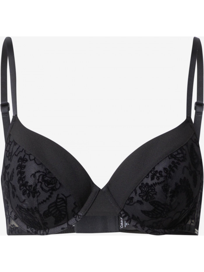 Women's Bra Calvin Klein BLACK WILDFLOWER-LL DEMI SPACER Black
