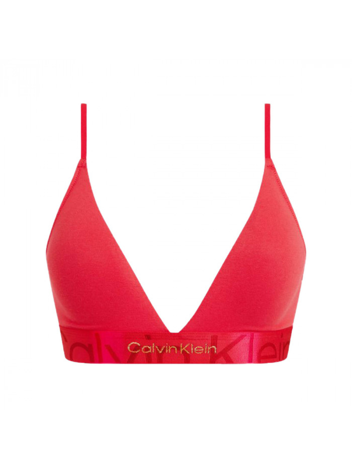 Women's Bra Calvin Klein Monolight CTN Holiday-LGHT Lined Triangle Red