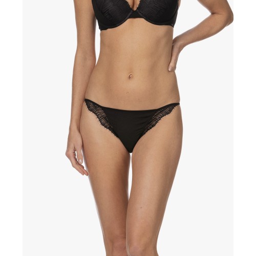 Women's Panties Calvin Klein Black Linear Lace-Bikini Black Women's Panties Calvin Klein Black Linear Lace-Bikini Black