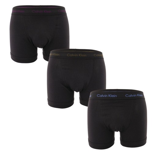 Men's Calvin Klein Cotton Stretch Boxers Black-Blue, Green, Purple 3-Pack