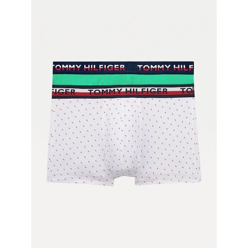 Tommy Hilfiger Men's Boxer Briefs Color Printed White, Green 2-Pack Tommy Hilfiger Men's Boxer Briefs Color Printed White, Green 2-Pack