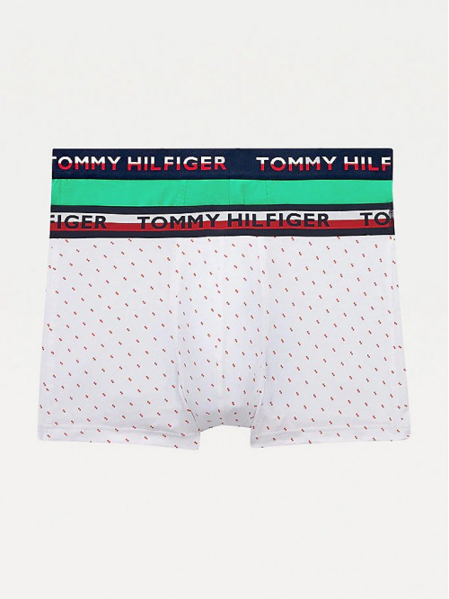Tommy Hilfiger Men's Boxer Briefs Color Printed White, Green 2-Pack