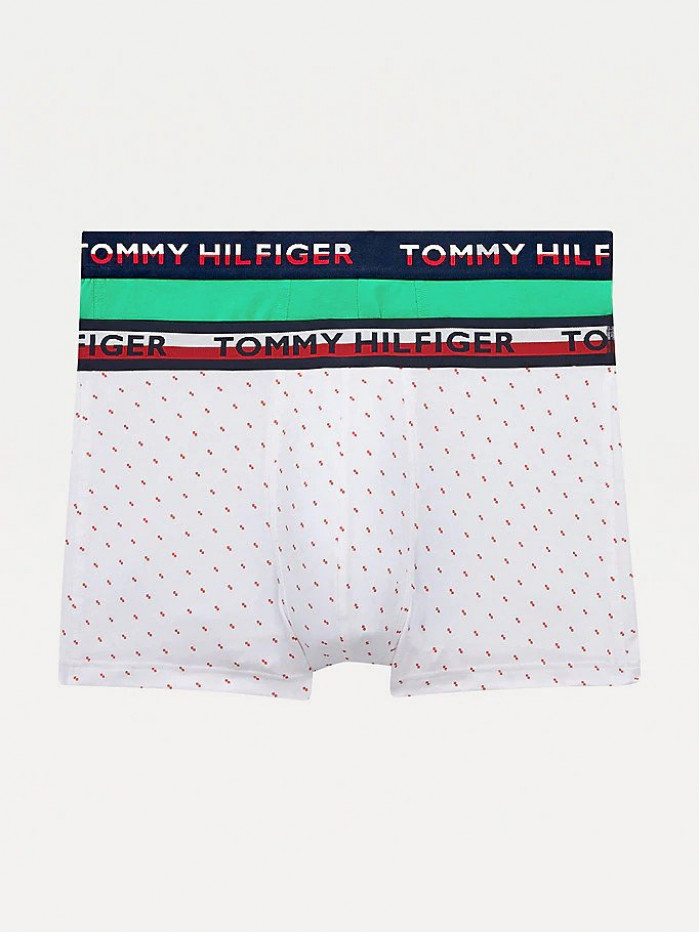 Tommy Hilfiger Men's Boxer Briefs Color Printed White, Green 2-Pack