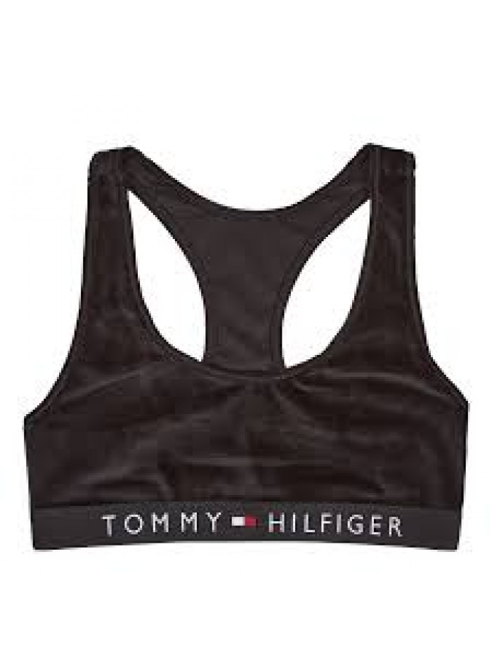 Women's Tommy Hilfiger Unlined Bralette Velour Black