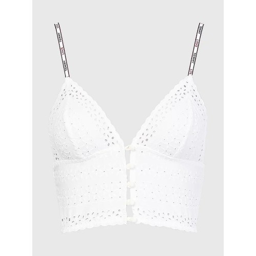 Women's Bra Tommy Hilfiger Eyelet-Triangle Bra Ivory Women's Bra Tommy Hilfiger Eyelet-Triangle Bra Ivory