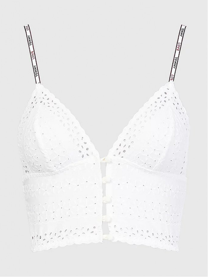 Women's Bra Tommy Hilfiger Eyelet-Triangle Bra Ivory