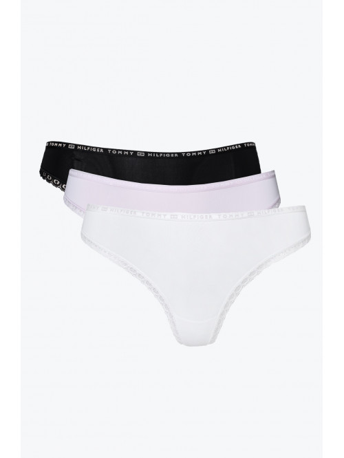 Women's Lace Thong Tommy Hilfiger in Light Pink, Black, Beige 3-Pack