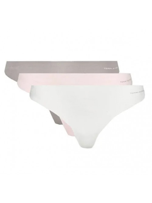 Women's Seamless Thong Tommy Hilfiger 3-Pack Multicolor - Light Pink, Gray, White