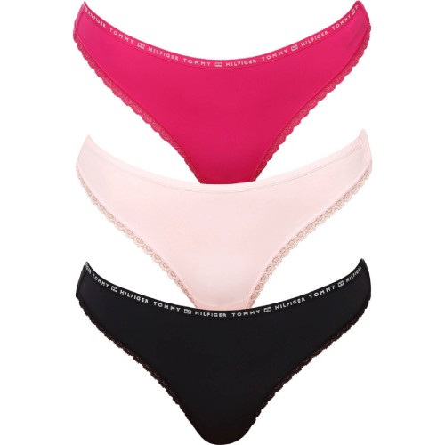 Women's Tommy Hilfiger Recycled Micro Lace Thong Light Pink, Dark Pink, Black 3-Pack Women's Tommy Hilfiger Recycled Micro Lace Thong Light Pink, Dark Pink, Black 3-Pack