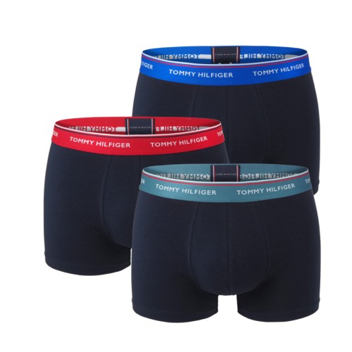 Men's Boxer Briefs Tommy Hilfiger Premium Essentials WB Trunk Dark Blue with Colorful Waistband 3-Pack Men's Boxer Briefs Tommy Hilfiger Premium Essentials WB Trunk Dark Blue with Colorful Waistband 3-Pack