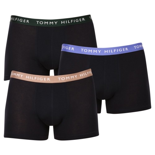 Men's boxers Tommy Hilfiger Recycled Essentials Trunk WB black with colorful waistbands 3-pack Men's boxers Tommy Hilfiger Recycled Essentials Trunk WB black with colorful waistbands 3-pack