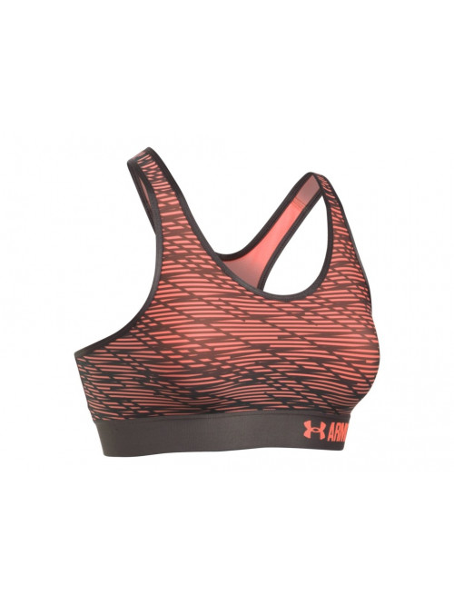 Women's Under Armour MID Printed Sports Bra Orange