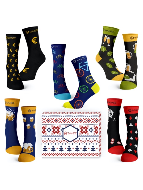 Men's Club Socks Wantee 5-pack Gift Box