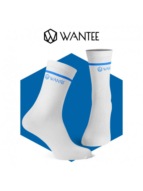 Basic White and Blue Socks Wantee