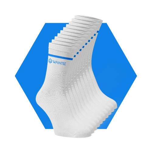 Basic Black and Blue Wantee Socks 10-pack