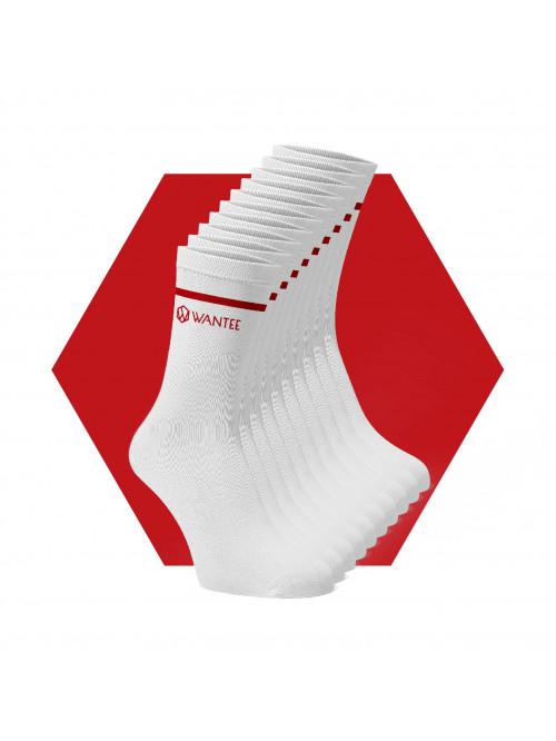 Basic White and Red Socks Wantee 10-pack