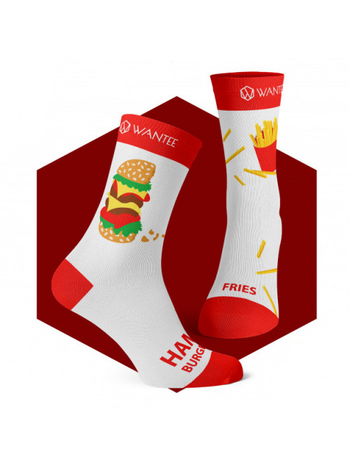 Hamburger and Fries Socks Wantee