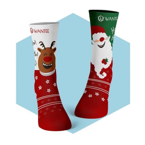 Merry Santa Claus and Reindeer Socks Wantee Merry Santa Claus and Reindeer Socks Wantee