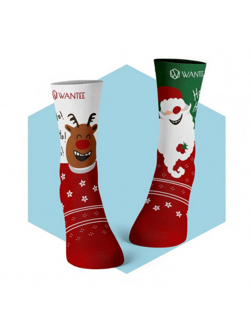 Merry Santa Claus and Reindeer Socks Wantee