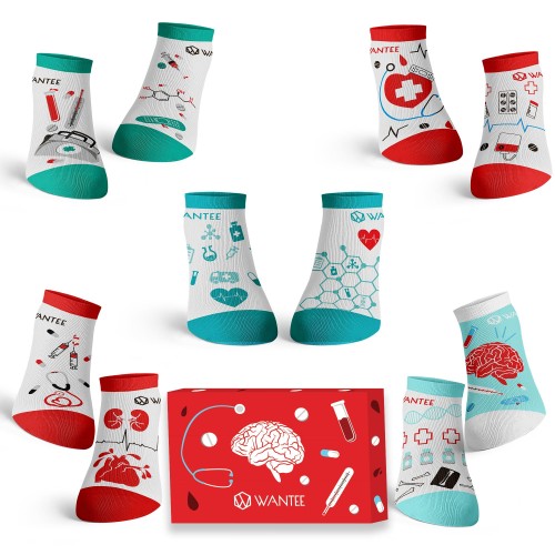 Medical Ankle Socks 5-pack Gitfbox Wantee Medical Ankle Socks 5-pack Gitfbox Wantee