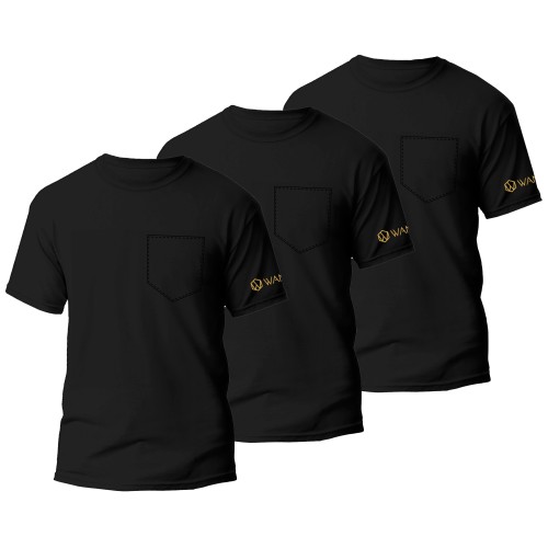 Pure Black Men's T-Shirt Wantee 3-Pack Pure Black Men's T-Shirt Wantee 3-Pack