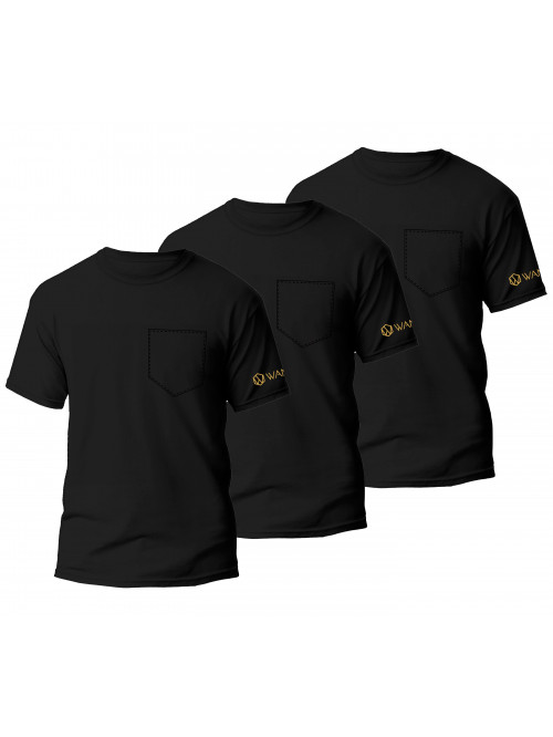 Pure Black Men's T-Shirt Wantee 3-Pack